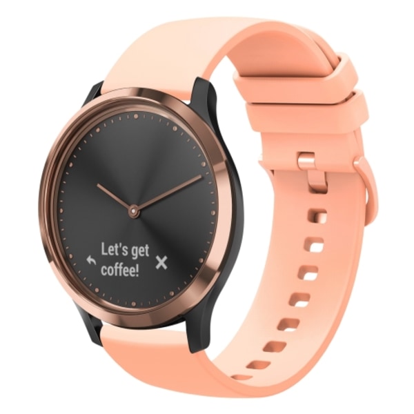 För Garmin Vivomove HR Sport 20mm Solid Color Soft Silikon Watch Band Pink