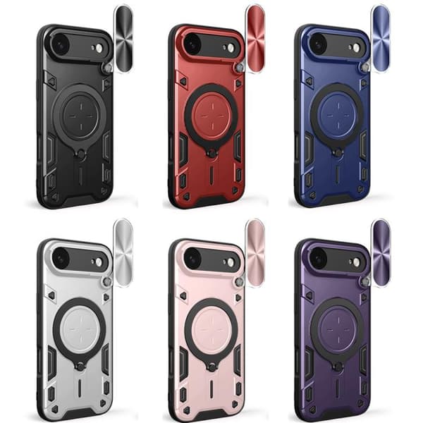 iPhone 17 Air Skal med CD-textur och magnetisk Camshield Blå