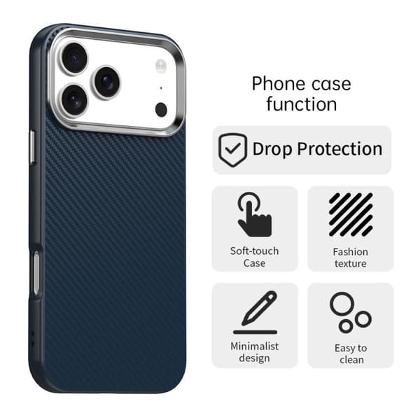 iPhone 18 Pro / iPhone 17 Pro Carbon Fiber Series Skal Blå