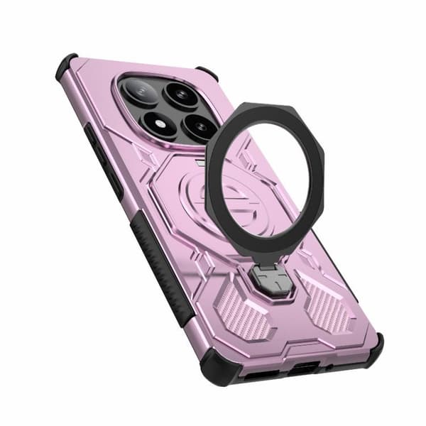 Redmi Note 14 Pro 5G J-20 - Solid Färg MagSafe Magnetisk TPU+PC Mobilskal Rosa