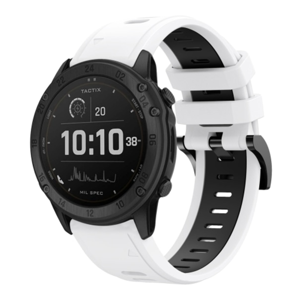 För Garmin Tactix Delta 26 mm tvåfärgad watch i silikon White-Black