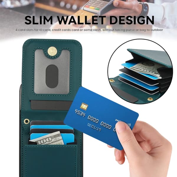 iPhone 16 Pro YM015 Rhombisk Kortväska RFID Skal Grön