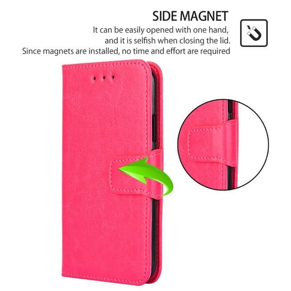 Redmi Note 14 Pro 4G - Kristalltextur Läderfodral Rosröd