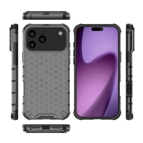 iPhone 18 Pro / iPhone 17 Pro Skal med Honungskombination och Stötskydd Svart