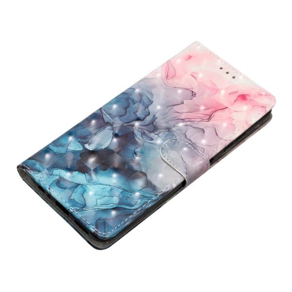 iPhone 16 Pro Max 3D Mönster Läder Skal - Elegant och Skyddande Mobilskydd 3D Rosa Blå Marmor
