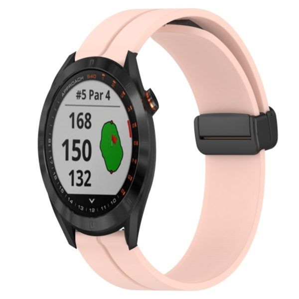För Garmin Approach S40 20 mm enfärgad magnetiskt lås i watch Pink