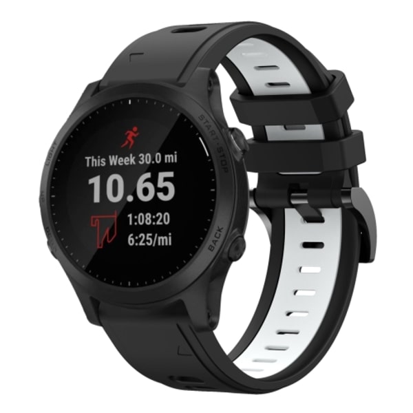 För Garmin Forerunner 945 22mm tvåfärgad watch i silikon Black-White