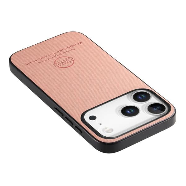 iPhone 18 Pro Max / iPhone 17 Pro Max Twill Fabric Läder Skal Rosa
