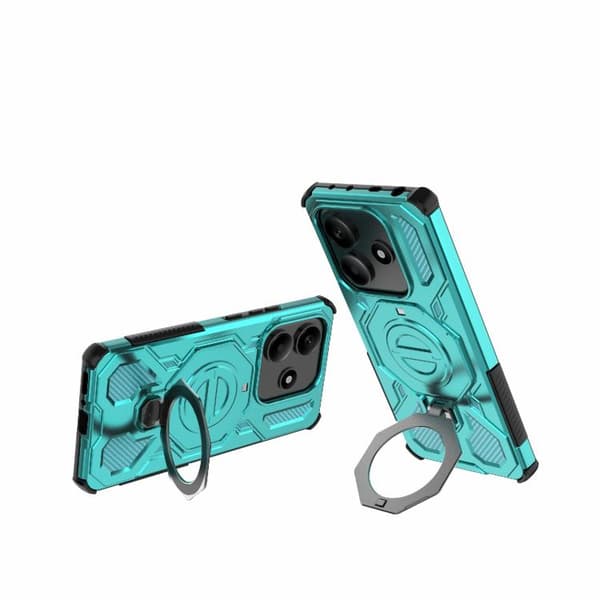 Redmi Note 14 5G J-20 - Solid Färg MagSafe Magnetisk TPU+PC Mobilskal Blå sjön