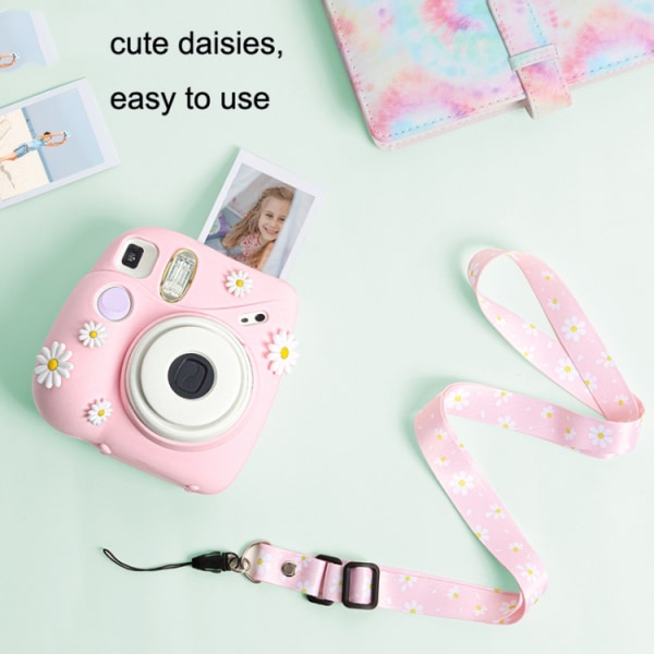 CAIUL Daisy Kamerasilikonfodral Skyddande Mjukt Fodral För FUJIFILM Instax Mini7+ Rosa