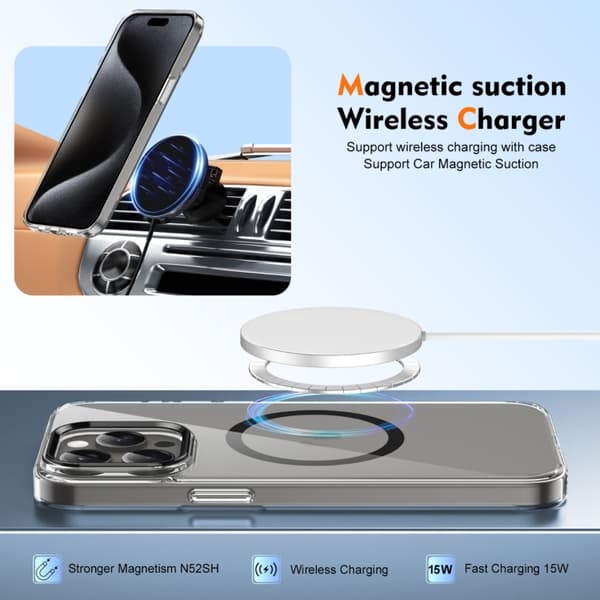 iPhone 16 Pro Max Ice Feel HD Transparent MagSafe PC Full Coverage Skal Svart