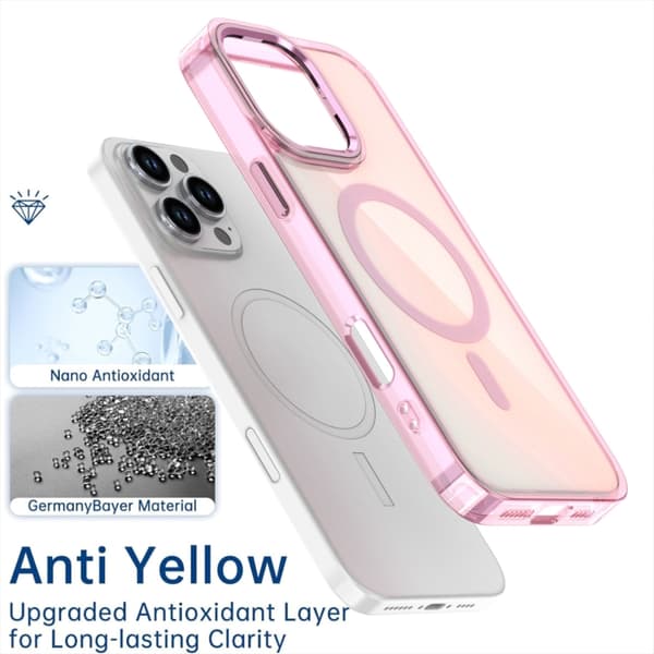 iPhone 16 Pro Max Bright Shadow Magsafe Färgförändring Skal Rosa
