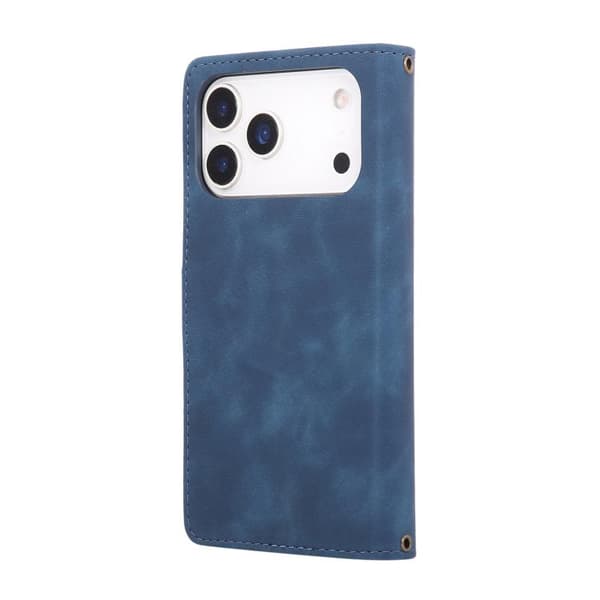 iPhone 18 Pro Max / iPhone 17 Pro Max Skal - läder med multifunktionell kortficka Blå