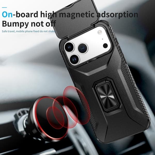 iPhone 18 Pro Max / iPhone 17 Pro Max Skal med Sliding Camshield Holder Svart