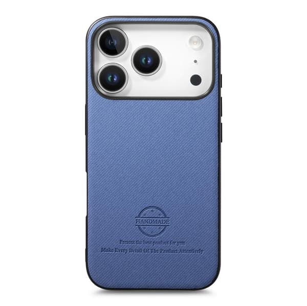 iPhone 18 Pro Max / iPhone 17 Pro Max Twill Fabric Läder Skal Blå