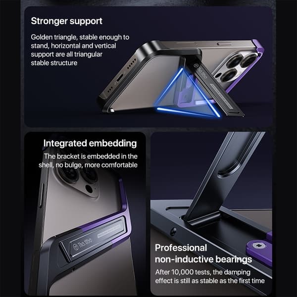 iPhone 16 Pro Max S-formad Ställramlös Metallskal Silver