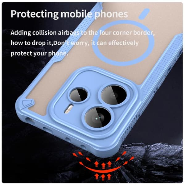 Redmi Note 14 5G - Global Armor Glaze MagSafe Magnetiskt Mobilskal Blå