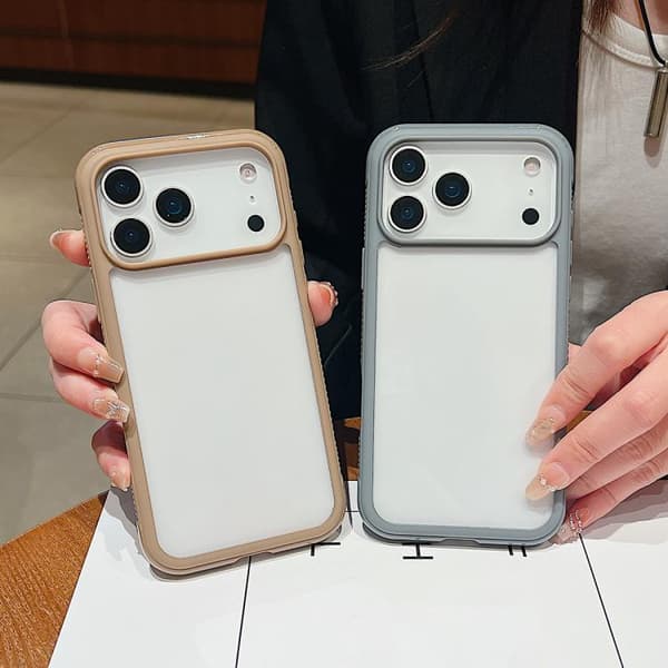 iPhone 17 Air Skal - solid färg med transparent kant - akryl TPU Kunglig blå