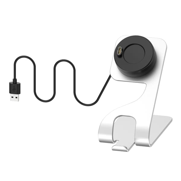 För Garmin Vivoactive 3 Roterbar Magnetic Metal Charging Base Silver