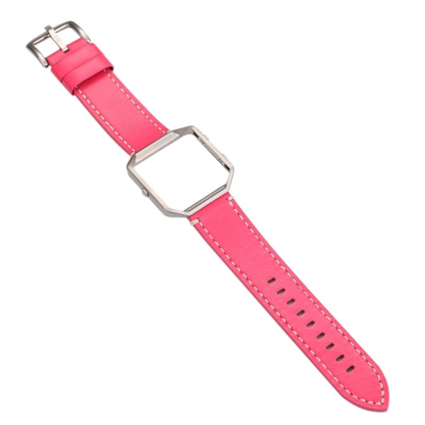 För Fitbit Blaze Calf Leather Watch Band Peach Red