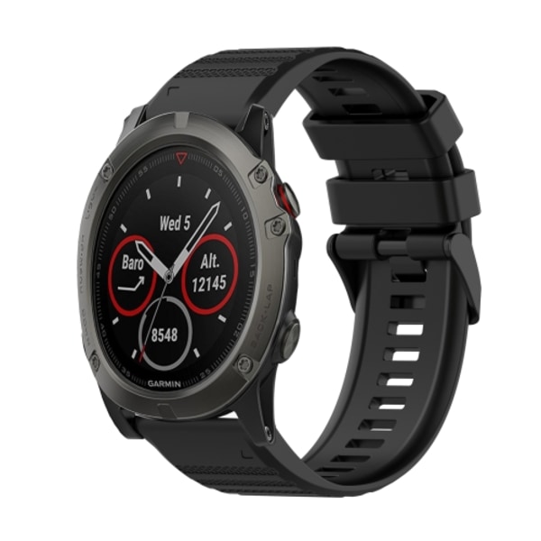 För Garmin Fenix ​​5X Plus 26 mm horisontell textur watch med borttagningsverktyg Black