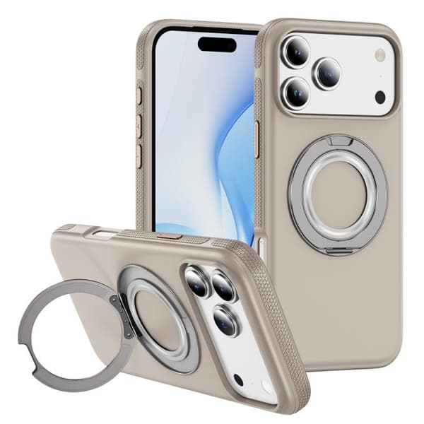 iPhone 18 Pro / iPhone 17 Pro Skal med C MagSafe Gear Holder Beige Grå