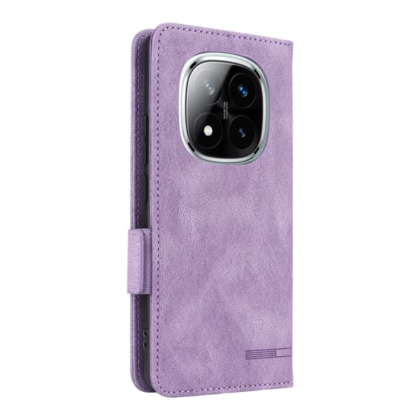 Redmi Note 14 Pro / Note 14 Pro+ 5G Magnetisk Låsfunktion Läderfodral Purpur