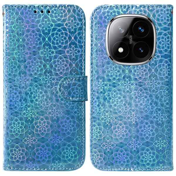 Redmi Note 14 Pro / Note 14 Pro+ 5G - Färgglad Magnetisk Spänne Läder fodral Blå
