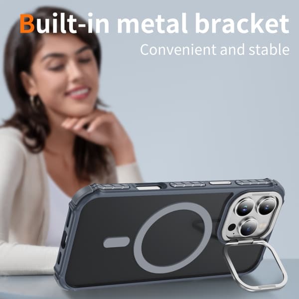 iPhone 16 Pro Max Rainbow Series Skal med MagSafe Linshållare Grå