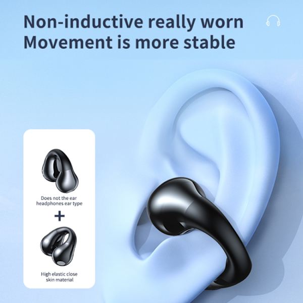 JR01 Transparent Capsule Smart Digital Display Ear-hook Bluetooth-hörlurar Vit