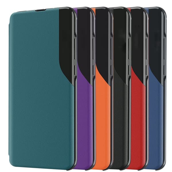 Redmi Note 14 4G - Flipfodral i läder med attraktion Röd