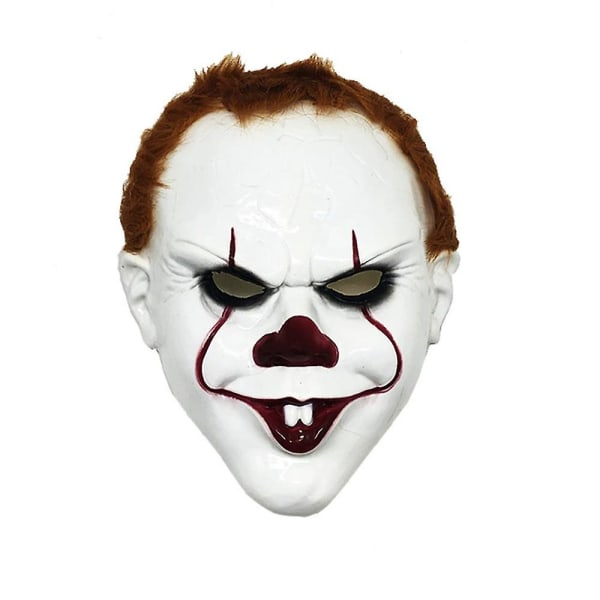 Läskig clown cosplay mask med kort hår peruk Halloween fest läskig joker fancy dress up kostym rekvisita