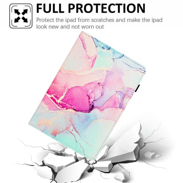 Samsung Galaxy Tab A 10.5 T590 Marble Litchi Läderfodral Rosa