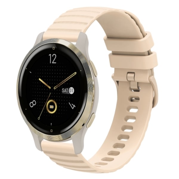 För Garmin Venu 2S 18 mm vågigt prickigt enfärgat watch Starlight Color