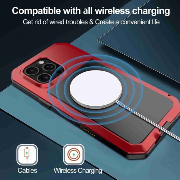iPhone 16 Pro Max RedPepper Triple-skyddad Metallskal Röd