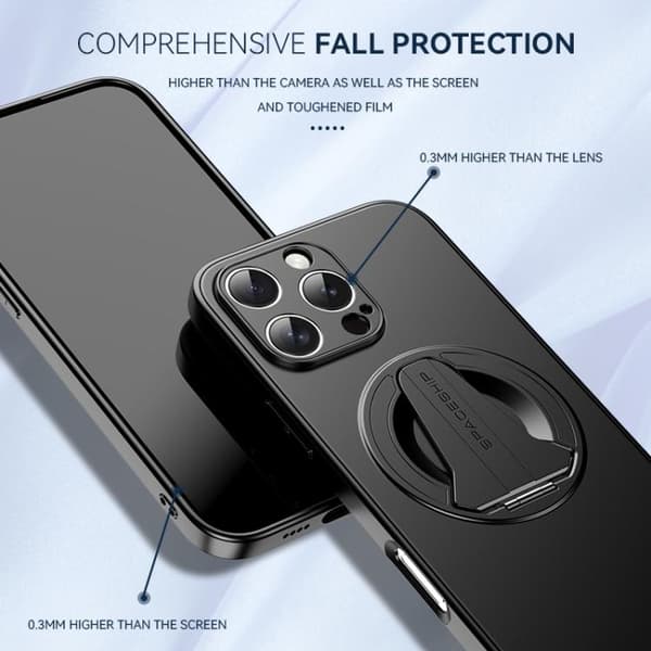 iPhone 17 Skal med MagSafe Fällbar Hållare Silvervit