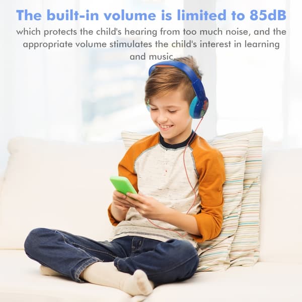 KID101 Bärbar Söt Barn Lär Wired Hörlurar Blå Gul