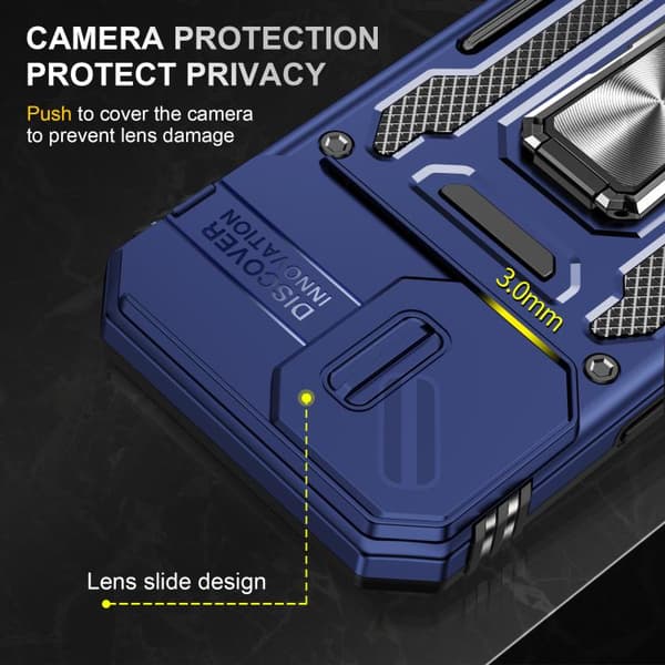 iPhone 17 Skal med Armor PC + TPU Kameraskydd Marinblå