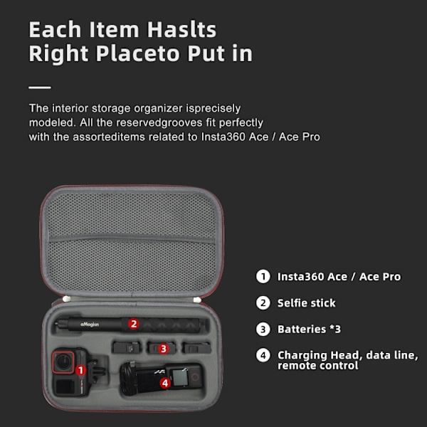 För Insta360 Ace Pro / Ace aMagisn Medium Storage Pack Protection Movement Camera Accessories