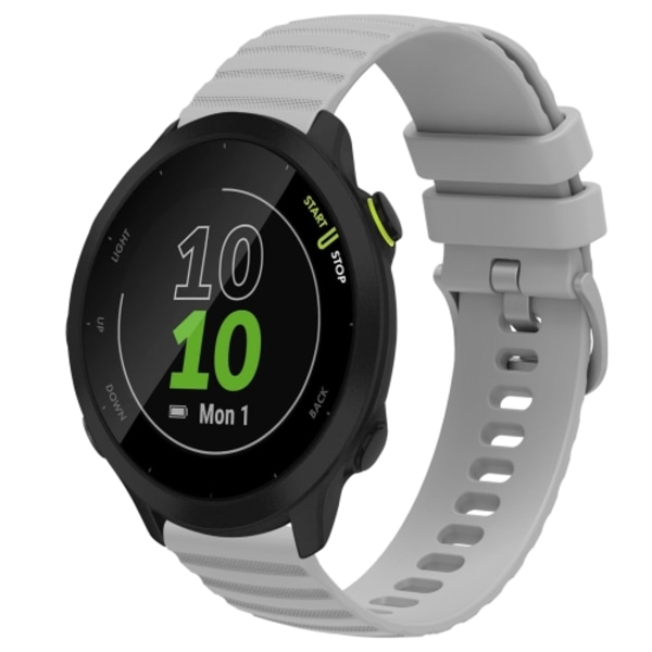 För Garmin Forerunner 55 20 mm vågigt prickmönster i enfärgad watch Grey