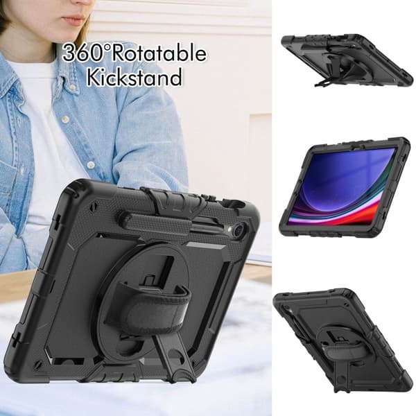 Samsung Galaxy Tab S8/S7 Silikon + PC Tabletfodral Svart
