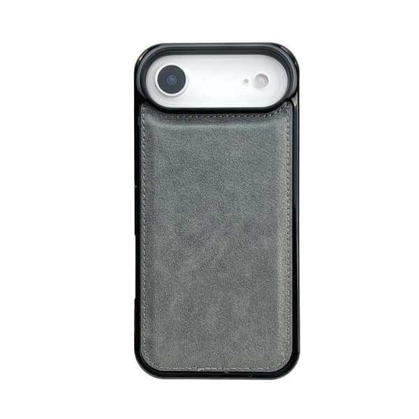 iPhone 17 Air Skal - äkta läder med textur Grå