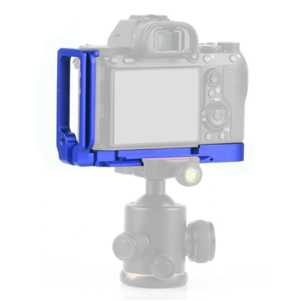 1/4 tums vertikal fotografering snabbkoppling L-platta fäste bas hållare för Sony A9 (ILCE-9) / A7 III/ A7R III Blå