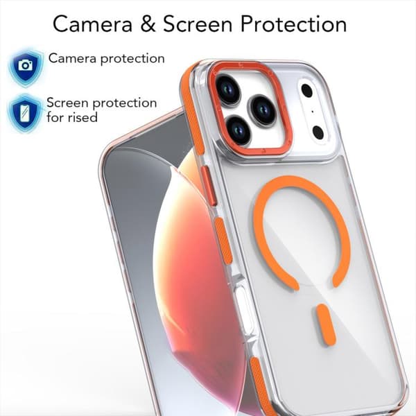 iPhone 18 Pro Max / iPhone 17 Pro Max Skal - tvåfärgad klar akryl och TPU med MagSafe Blå