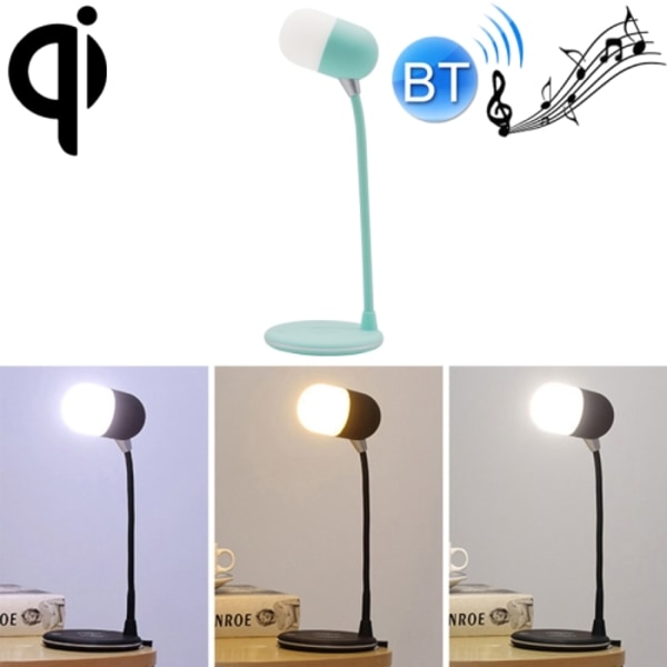 L4 Multifunktionell trådlös laddning LED-skrivbordslampa med Bluetooth 5.0-högtalare (grön)