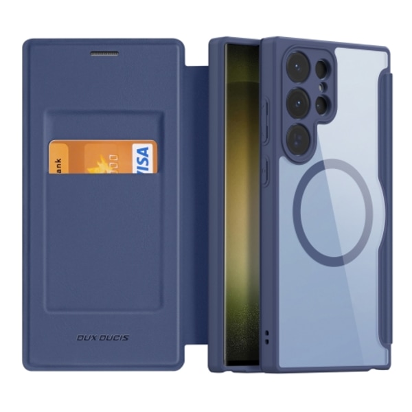 Samsung Galaxy S23 Ultra 5G Skal DUX DUCIS Skin X Pro Series Magsafe PC + TPU Läder Blå