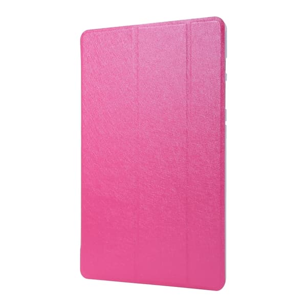 Samsung Galaxy Tab S8+/S7+ Silk Textur Flip Läderfodral Rosaröd
