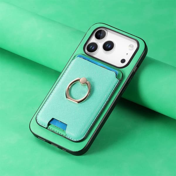 iPhone 18 Pro / iPhone 17 Pro Retro Korsläder Kortväska MagSafe Skal Grön