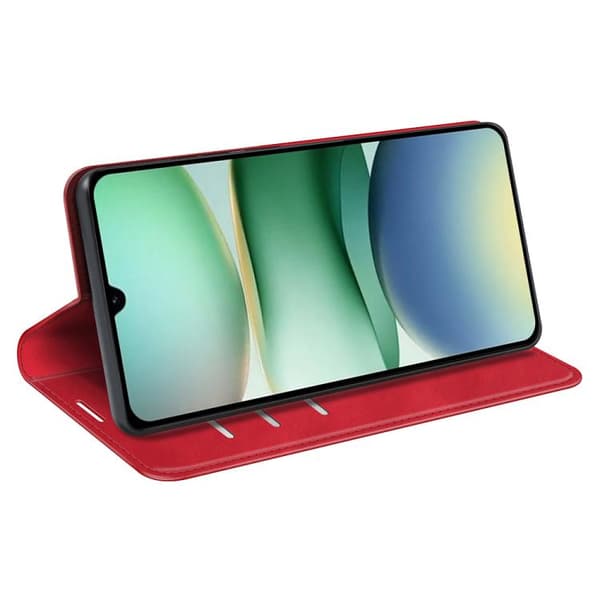 Redmi A5 4G - Retro-skin Magnetisk Läderfodral Röd