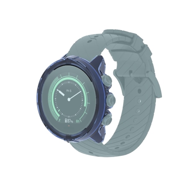 För Suunto 9 Transparent TPU Silikon Watch Case Transparent Blue
